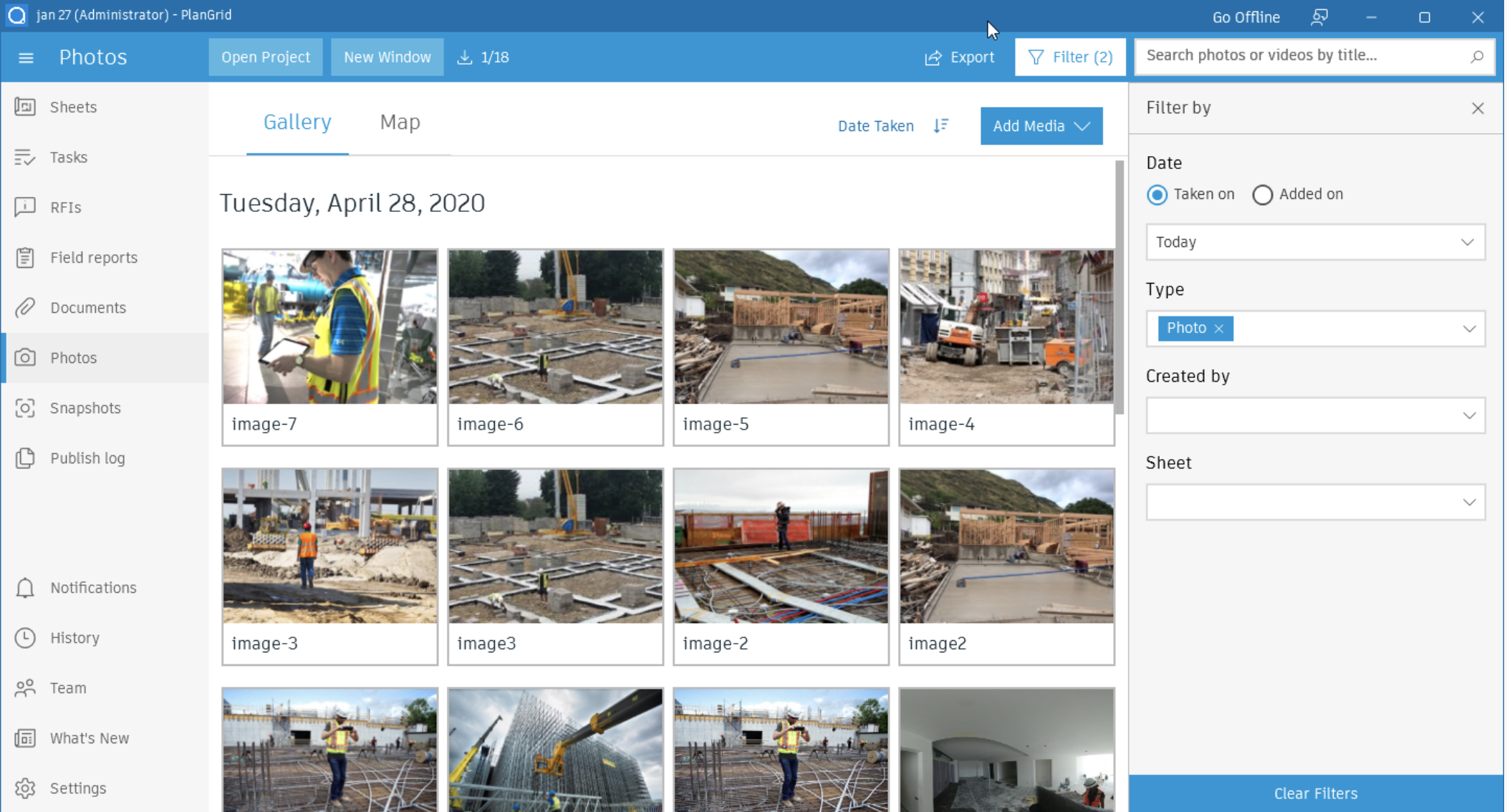 Sort and Filter Photos – PlanGrid
